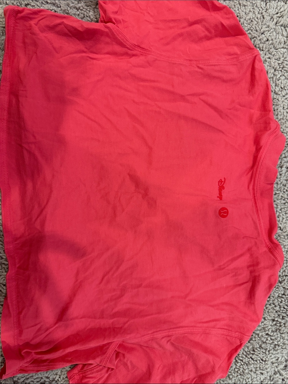 lululemon athletica Coral-Red Crop Tee with Minimal Heart Graphic - Picture 2 of 2
